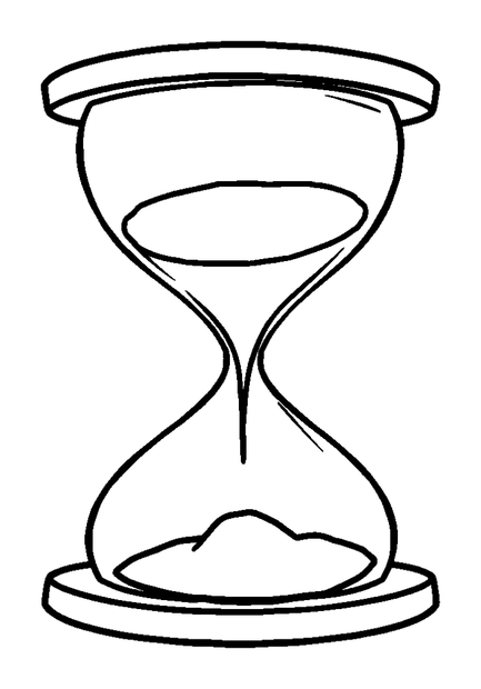 Hourglass colouring page — free printable for kids