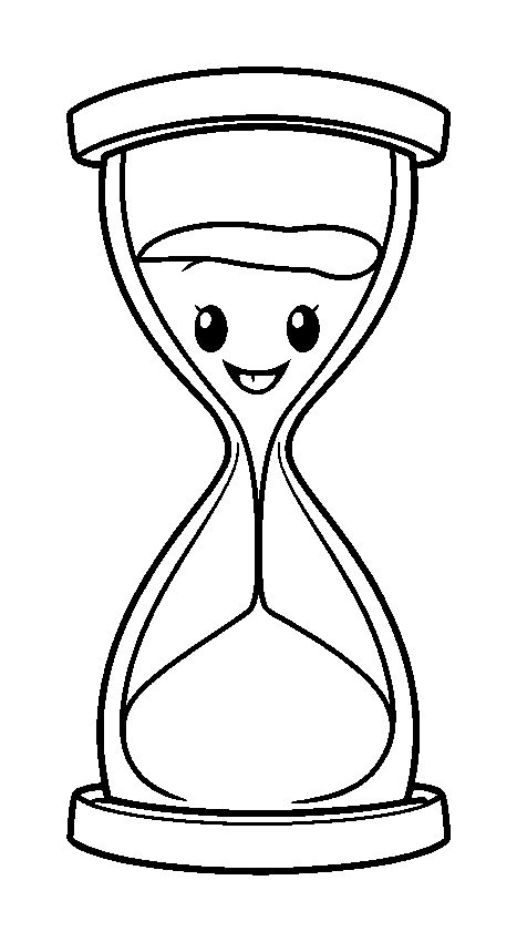 Hourglass colouring page — free printable for toddlers