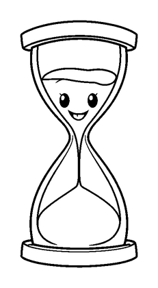 Hourglass Colouring Page (Toddler, Bold & Easy)
