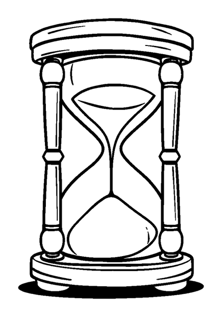 Hourglass colouring page — free printable for toddlers