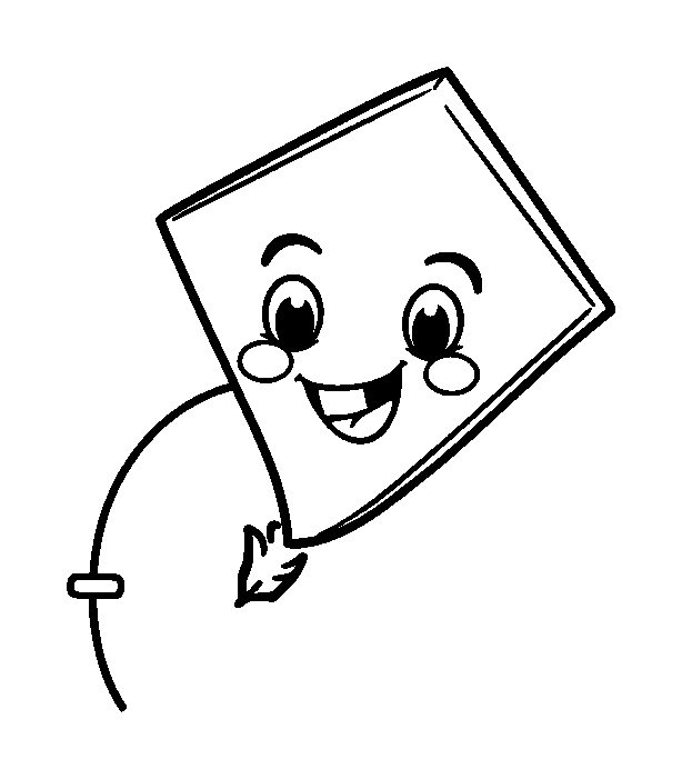 Kite colouring page — free printable for kids