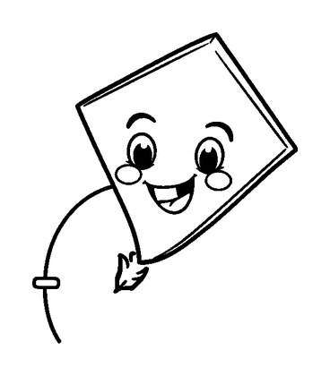 Kite Colouring Page (Kids, Bold & Easy)