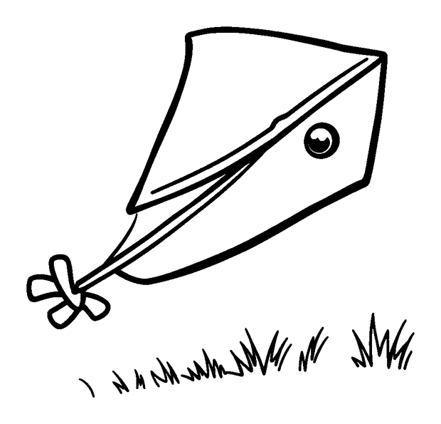 Kite colouring page — free printable for kids
