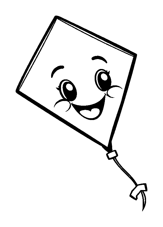 Kite colouring page — free printable for kids