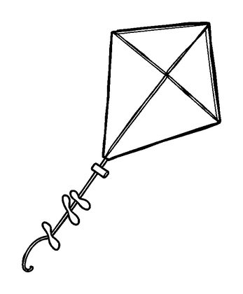 Kite Colouring Page (Toddler, Bold & Easy)