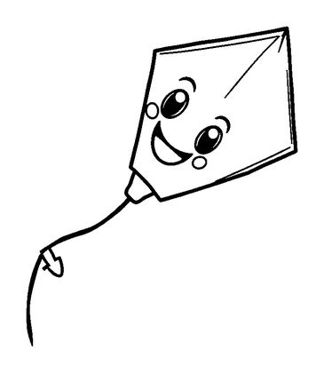 Kite Colouring Page (Toddler, Standard)