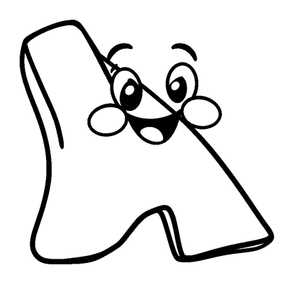 Letter A Colouring Page (Kids, Bold & Easy)