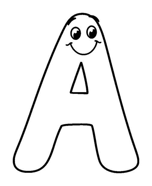 Letter A colouring page — free printable for toddlers