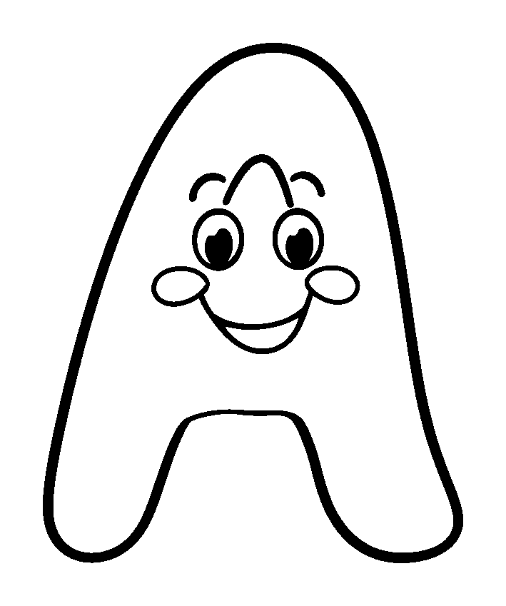 Letter A colouring page — free printable for toddlers