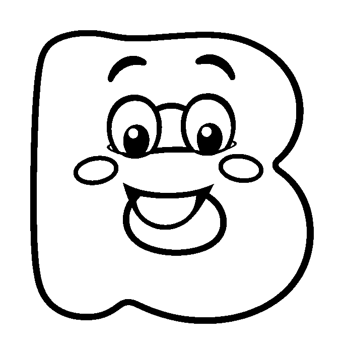 Letter B colouring page — free printable for kids