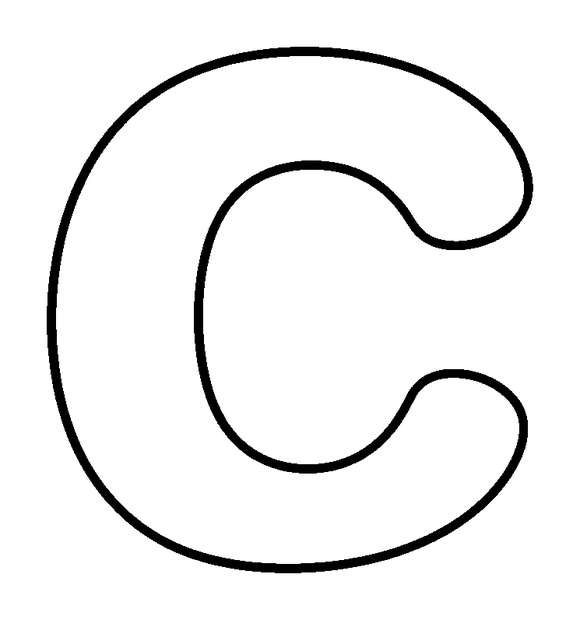 Letter C colouring page — free printable for kids