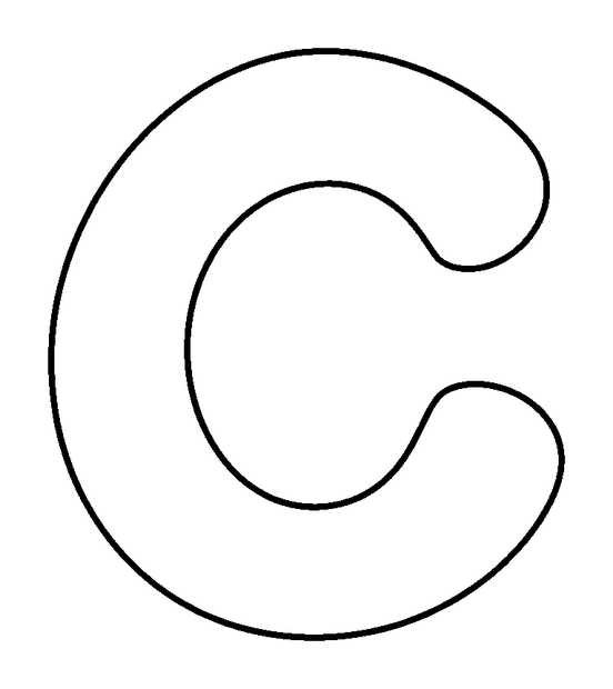 Letter C colouring page — free printable for toddlers