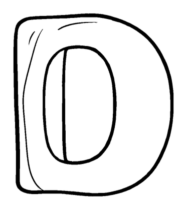 Letter D Colouring Page (Kids, Bold & Easy)