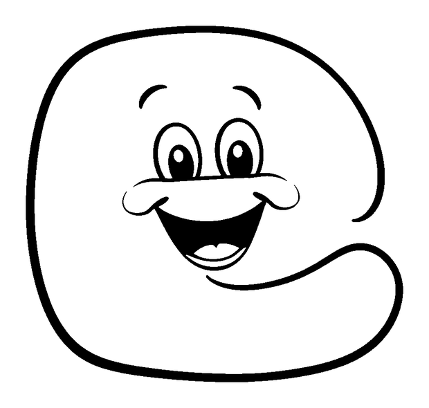 Letter E colouring page — free printable for kids