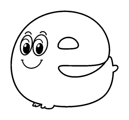Letter E Colouring Page (Toddler, Bold & Easy)