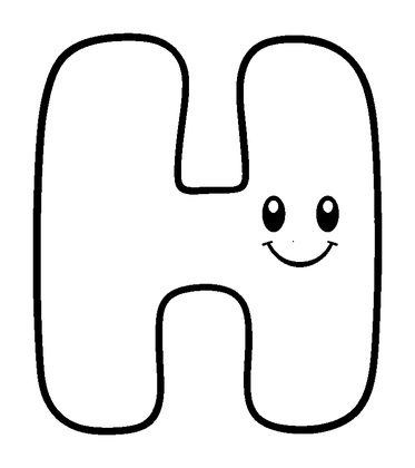 Letter H Colouring Page (Toddler, Bold & Easy)