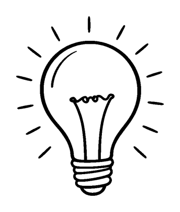 Light Bulb Idea Colouring Page (Kids, Bold & Easy)