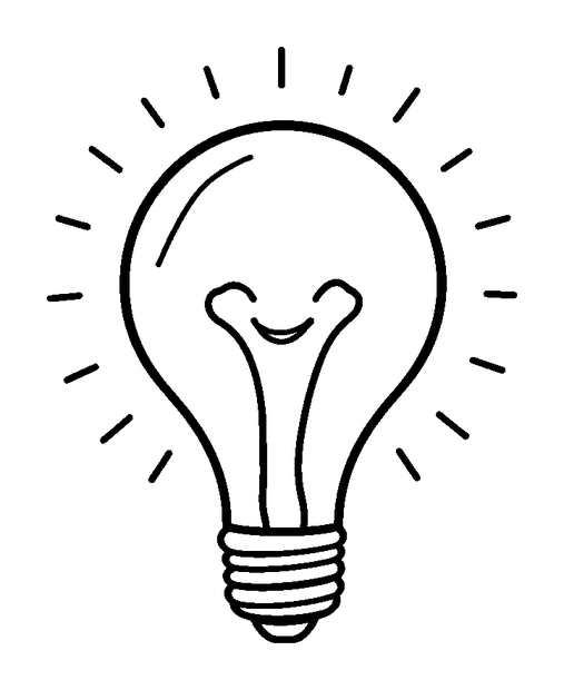 Light Bulb Idea colouring page — free printable for kids