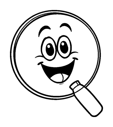 Magnifying Glass Colouring Page (Kids, Bold & Easy)