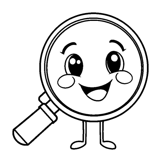 Magnifying Glass colouring page — free printable for toddlers