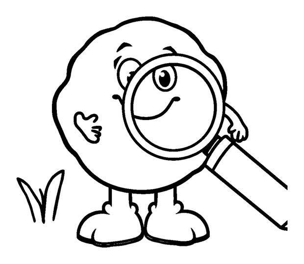 Magnifying Glass colouring page — free printable for toddlers