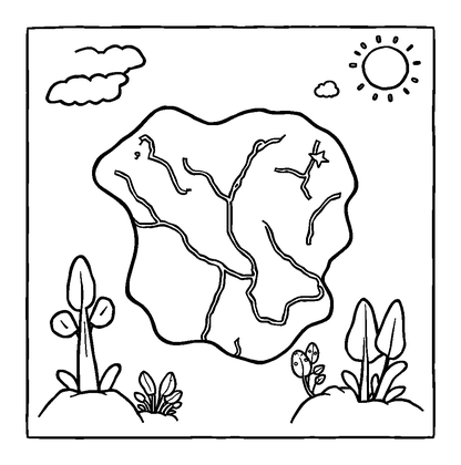 Map Colouring Page (Kids, Bold & Easy)