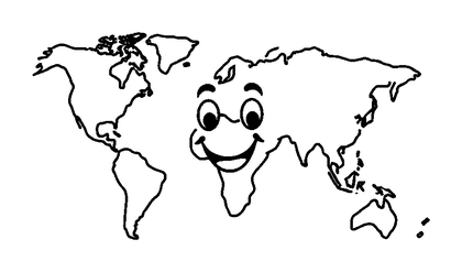 Map Colouring Page (Toddler, Bold & Easy)