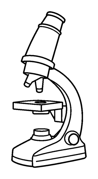 Microscope colouring page — free printable for kids