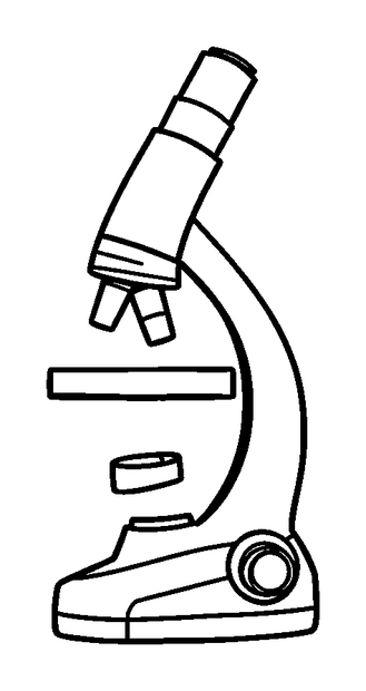 Microscope colouring page — free printable for toddlers