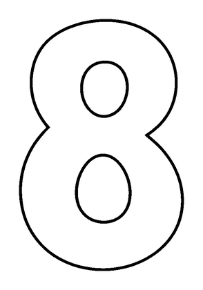 Number Eight Colouring Page (Toddler, Bold & Easy)
