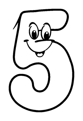 Number Five Colouring Page (Kids, Bold & Easy)