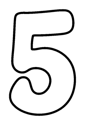 Number Five Colouring Page (Kids, Bold & Easy)