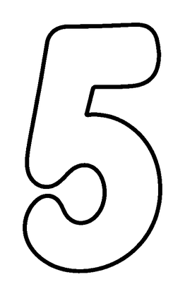 Number Five Colouring Page (Kids, Standard)