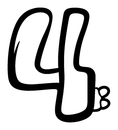 Number Four Colouring Page (Kids, Bold & Easy)