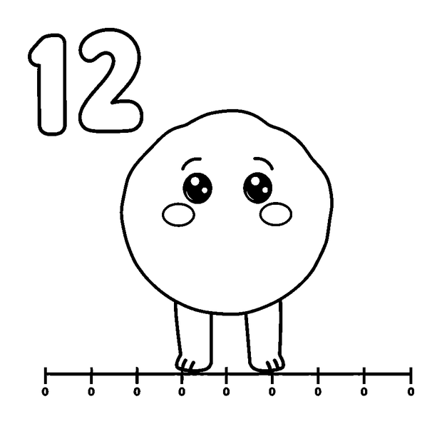 Number Line colouring page — free printable for toddlers