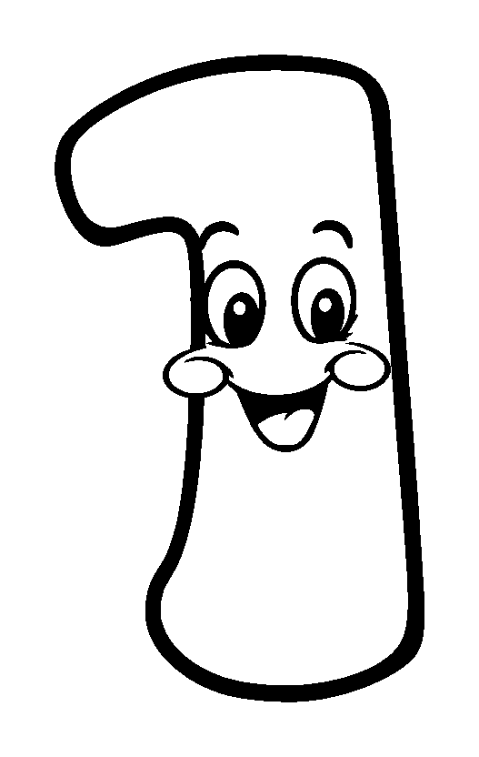 Number One colouring page — free printable for kids