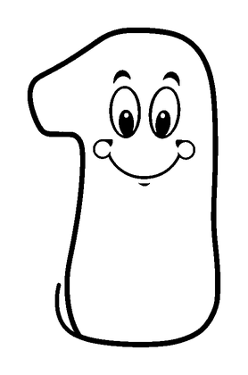 Number One Colouring Page (Toddler, Bold & Easy)
