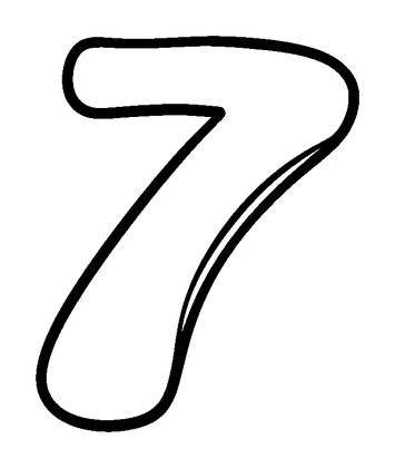 Number Seven Colouring Page (Kids, Bold & Easy)