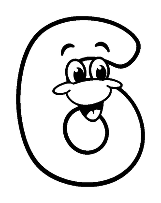 Number Six Colouring Page (Kids, Standard)