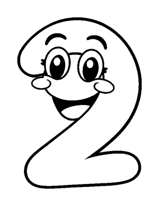 Number Two Colouring Page (Kids, Bold & Easy)
