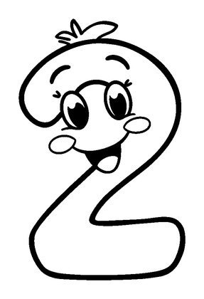 Number Two Colouring Page (Kids, Standard)