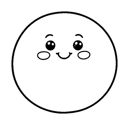Oval Shape Colouring Page (Toddler, Bold & Easy)