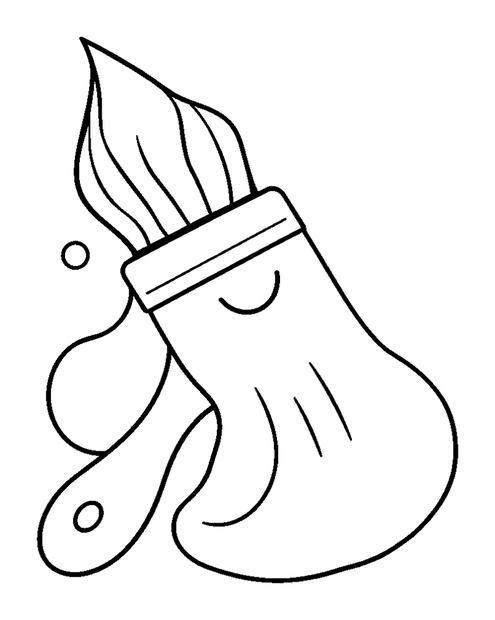 Paintbrush colouring page — free printable for kids