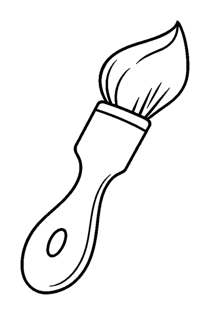 Paintbrush colouring page — free printable for kids