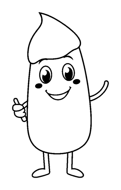 Paintbrush colouring page — free printable for toddlers