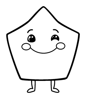 Pentagon Shape Colouring Page (Toddler, Bold & Easy)