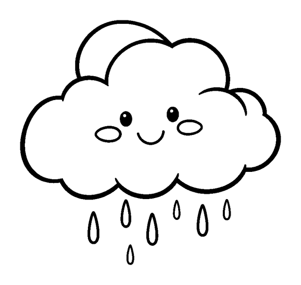 Rain Cloud colouring page — free printable for kids
