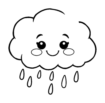 Rain Cloud Colouring Page (Kids, Standard)