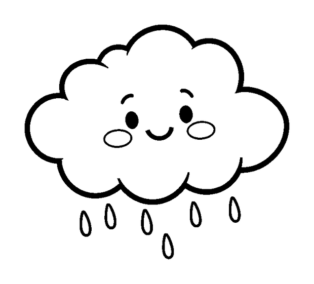 Rain Cloud colouring page — free printable for kids