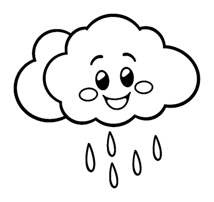 Rain Cloud Colouring Page (Toddler, Bold & Easy)